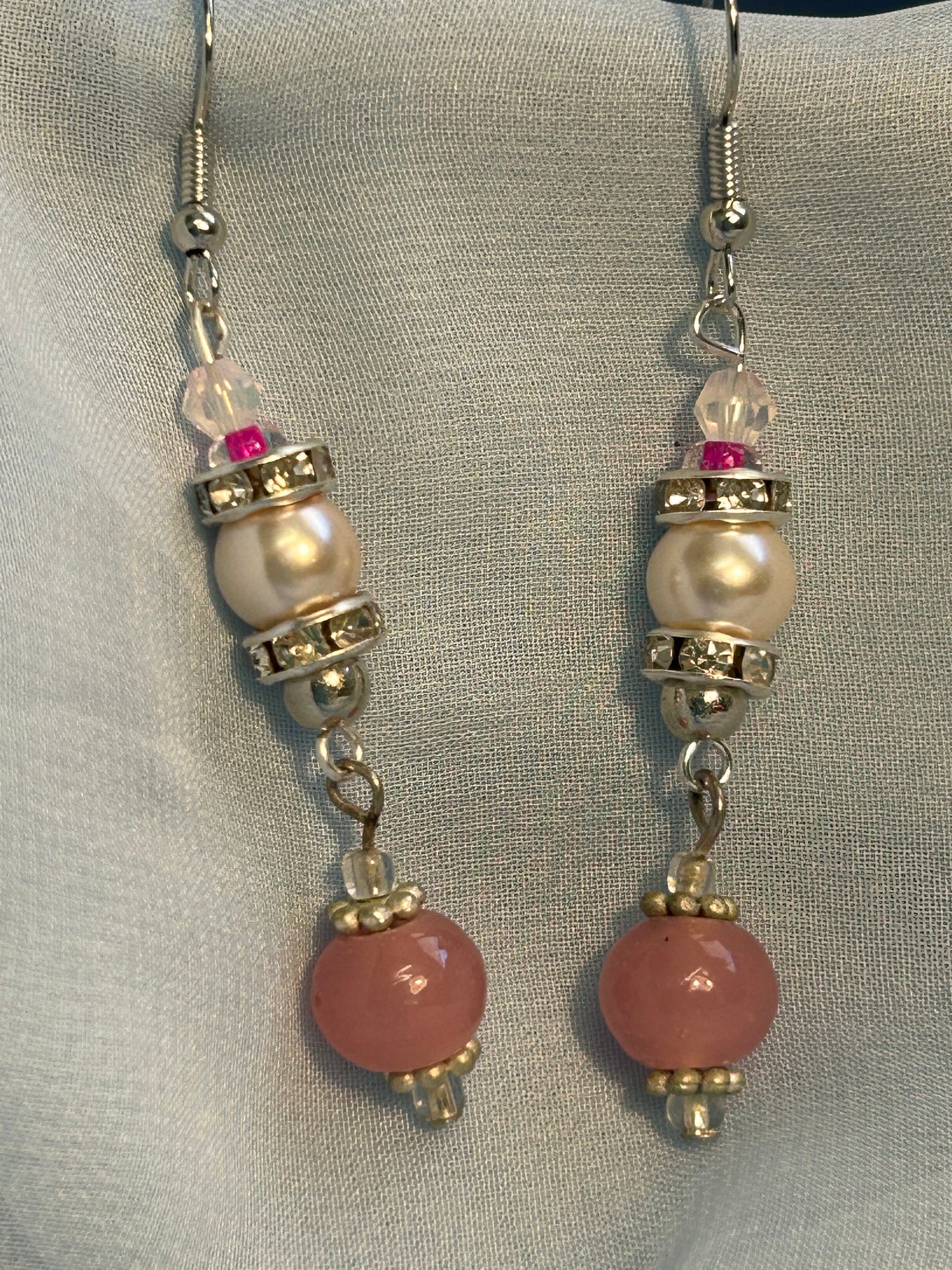 Vibrant Gems -Long length earrings - coloured glass beads