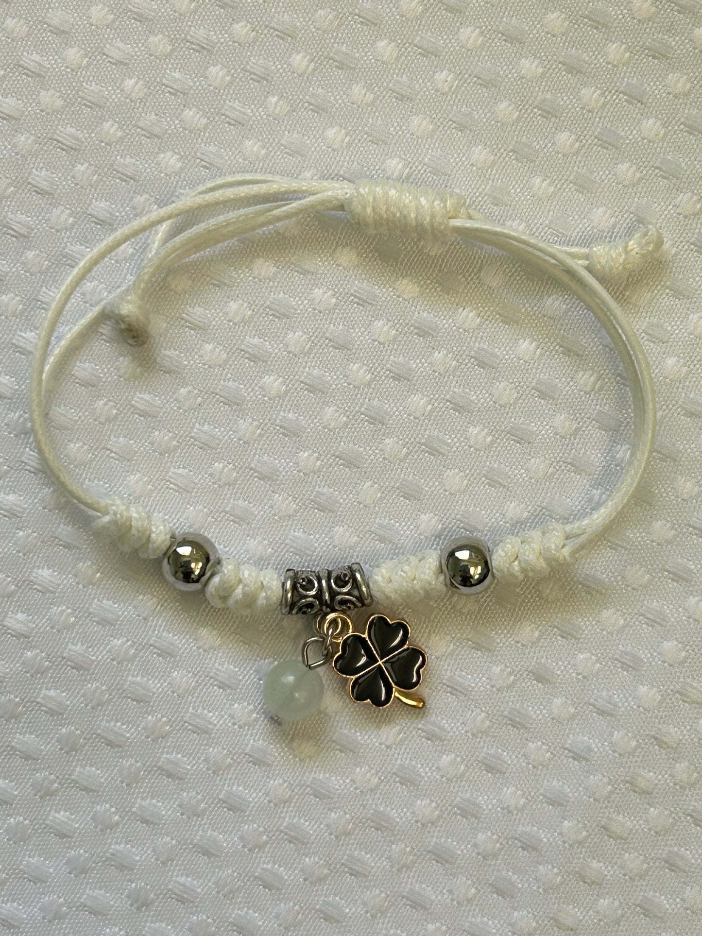 Luck charm bracelet - with glow in the dark bead