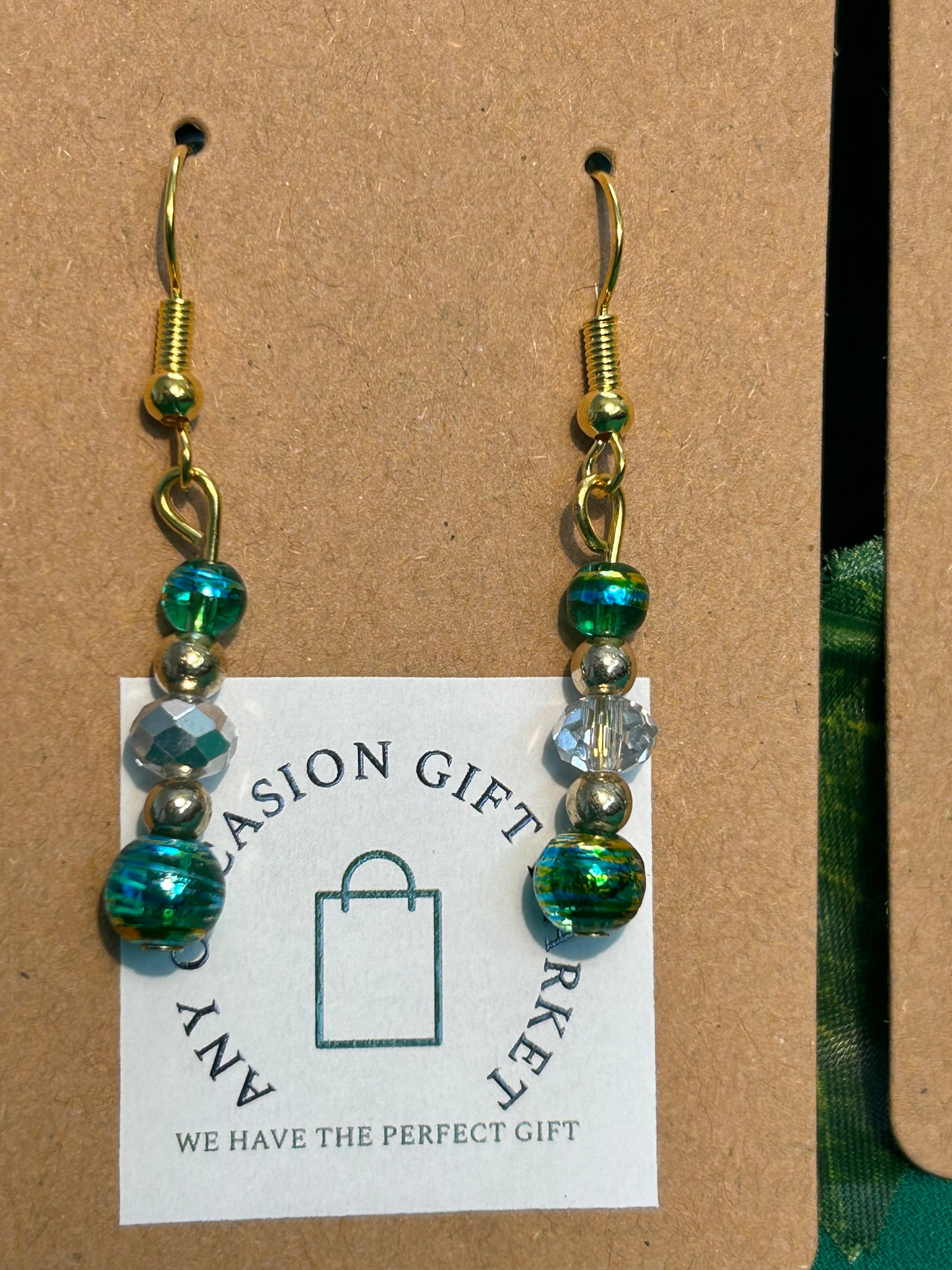 Shorter jade green earrings