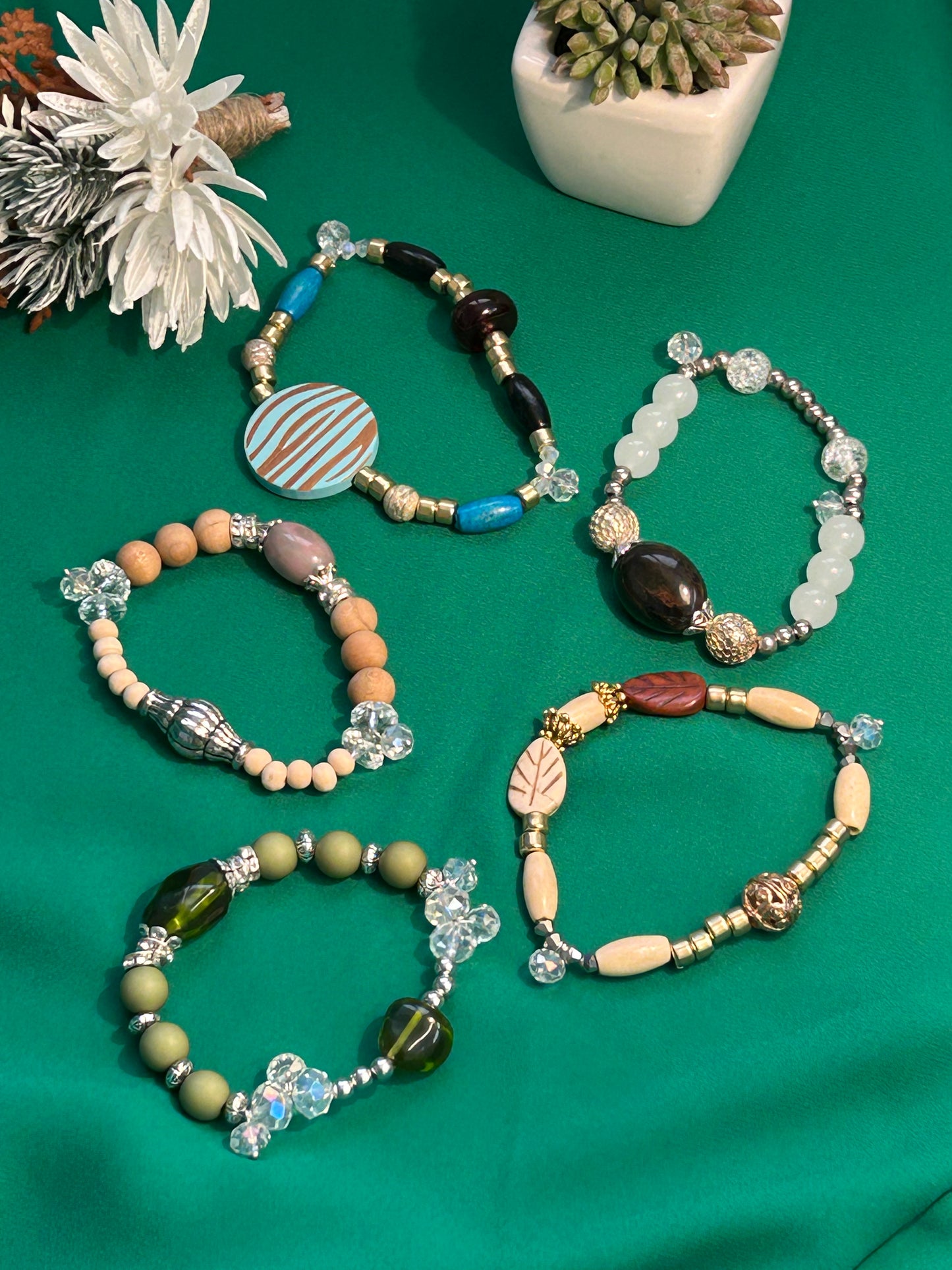 Bracelets Natural Colours with bling