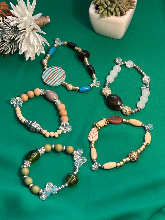 Bracelets Natural Colours with bling