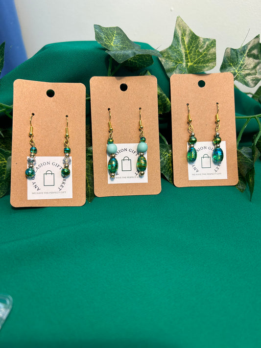 Shorter jade green earrings