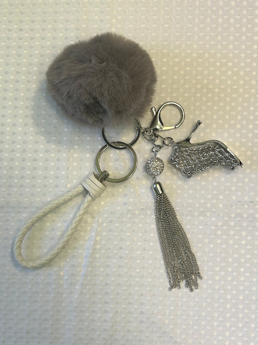 Adult key ring//bag chain - bling bling shoe - rhinestone crazy