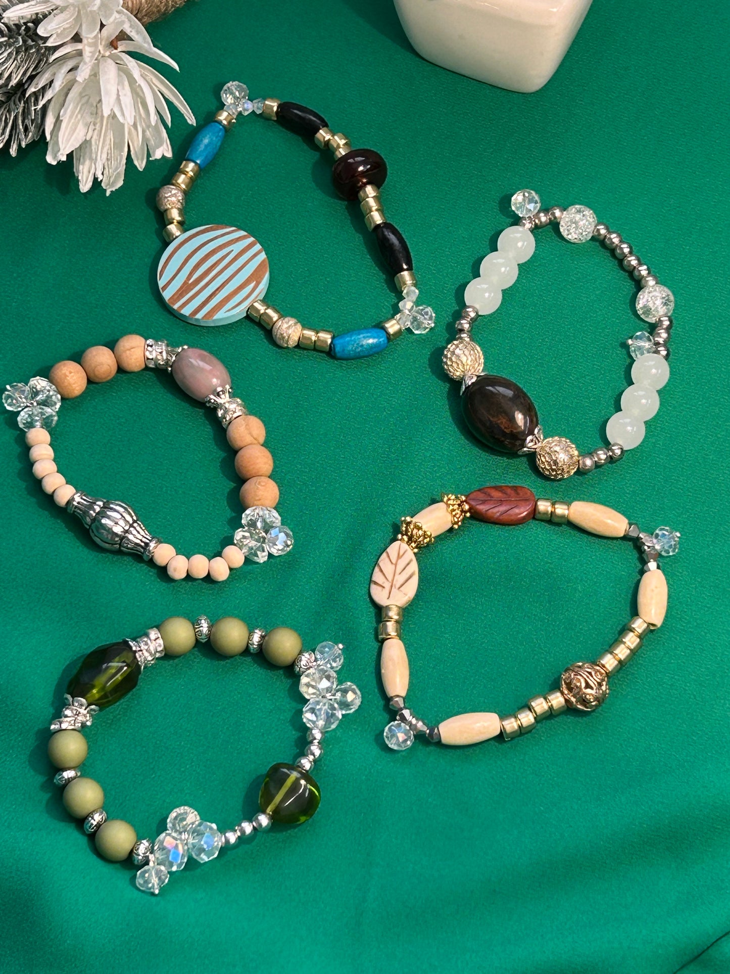 Bracelets Natural Colours with bling